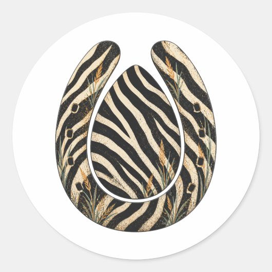 Zebra Botanical Hoofprint Nature Sticker (Voorkant)