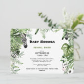 Zebra Botanische Baby Shower Rond Kaart (Staand voorkant)