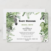 Zebra Botanische Baby Shower Rond Kaart (Voorkant)
