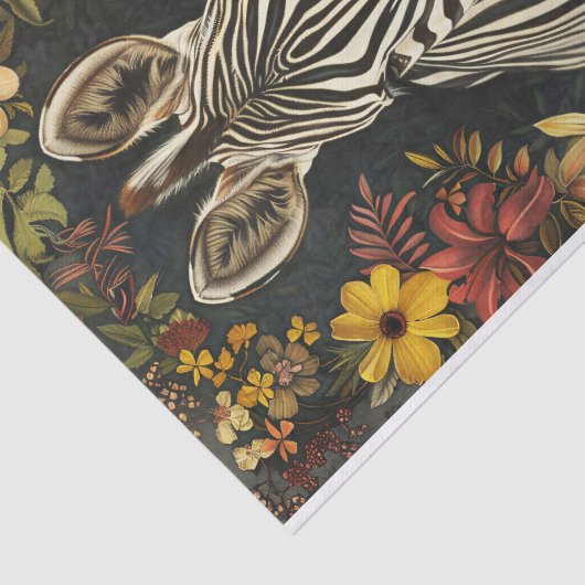 Zebra Botanische Illustratie Decoupage Tissuepapier (Detail)