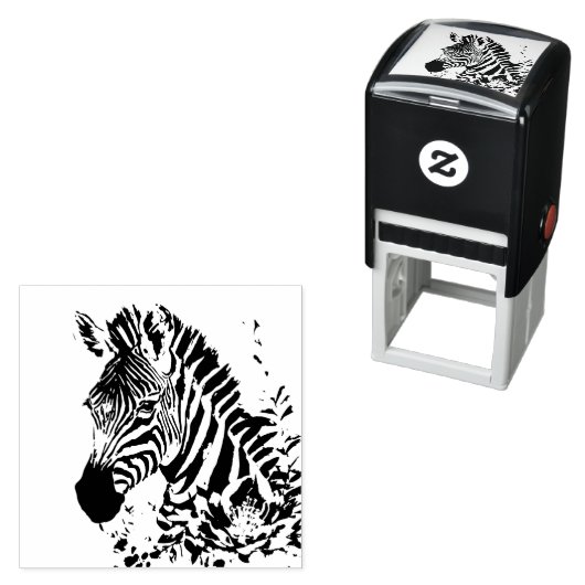 Zebra Botanische Kunst Zelfinktende Stempel (In situ)
