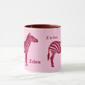 Zebra - Bourgogne en roze Mok (Midden)