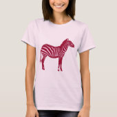 Zebra - Bourgogne en roze T-shirt (Voorkant)