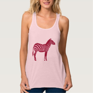 Zebra - Bourgogne en roze Tanktop