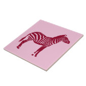 Zebra - Bourgogne en roze Tegeltje (Zijkant)