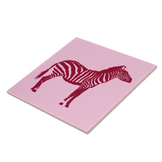 Zebra - Bourgogne en roze Tegeltje (Zijkant)