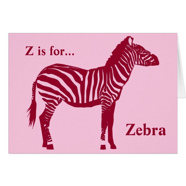 Zebra - Bourgondië en Roze (Voorkant Horizontaal)