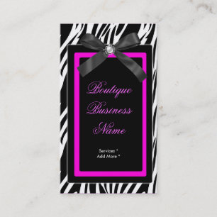 Zebra Boutique sticker hete roze strik afbeelding Visitekaartje