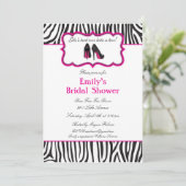 Zebra Bridal Shower-uitnodigingen Kaart (Staand voorkant)