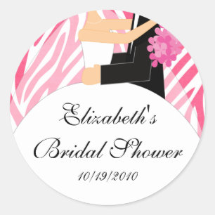 Zebra Bride Groom Vrijgezellenfeest Sticker PInk