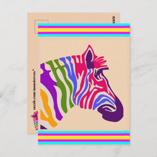 Zebra Briefkaart (Voorkant / Achterkant)