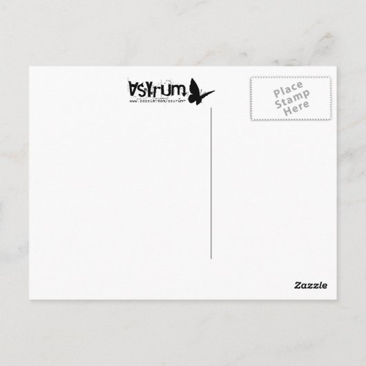 zebra. briefkaart (Achterkant)