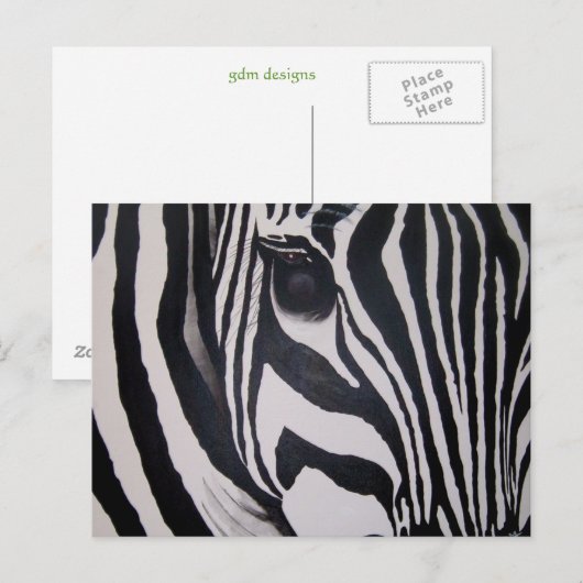 Zebra Briefkaart (Voorkant / Achterkant)
