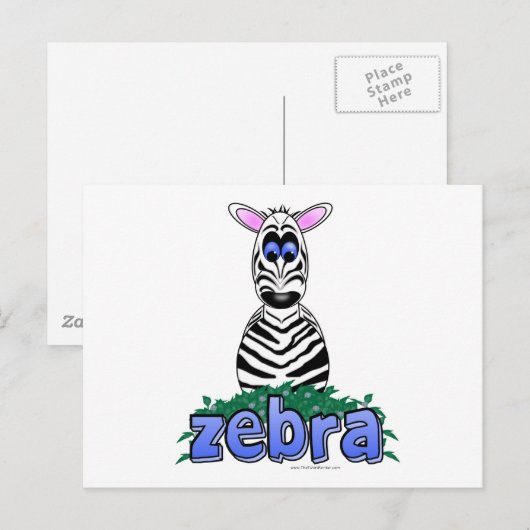 ZEBRA BRIEFKAART (Voorkant / Achterkant)
