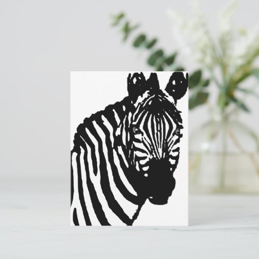 zebra. briefkaart (Staand voorkant)
