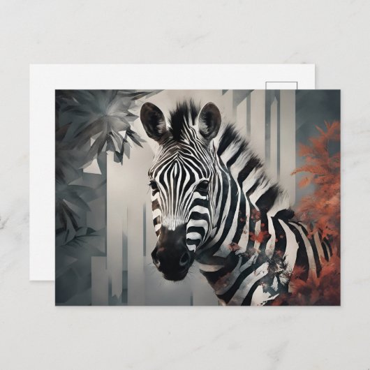 Zebra Briefkaart (Voorkant / Achterkant)