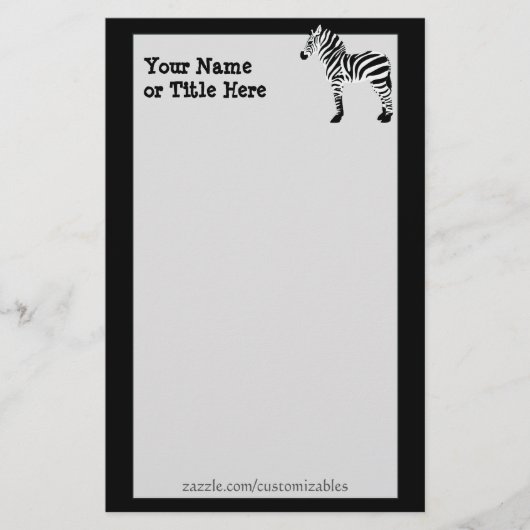 Zebra Briefpapier (Voorkant)