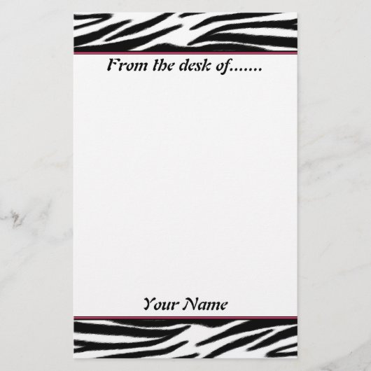 Zebra Briefpapier (Voorkant)
