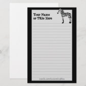 Zebra-Briefpapier Briefpapier (Voorkant / Achterkant)