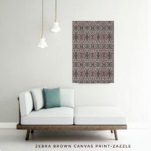 Zebra Brown Canvas Afdruk
