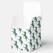 Zebra Brown en Blauwgroen Print Silhouette Bedankdoosjes (Geopend)