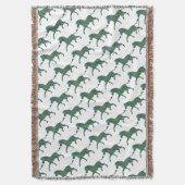 Zebra Brown en Blauwgroen Print Silhouette Deken (Voorkant Verticaal)