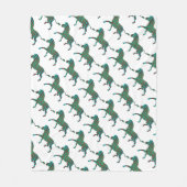 Zebra Brown en Blauwgroen Print Silhouette Fleece Deken (Voorkant)