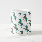 Zebra Brown en Blauwgroen Print Silhouette Grote Koffiekop (Voorkant)