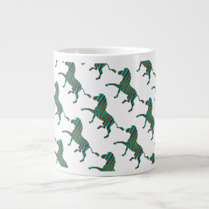 Zebra Brown en Blauwgroen Print Silhouette Grote Koffiekop