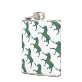 Zebra Brown en Blauwgroen Print Silhouette Heupfles (Links)