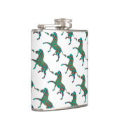 Zebra Brown en Blauwgroen Print Silhouette Heupfles (Rechts)