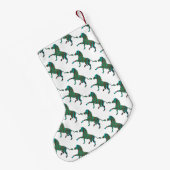 Zebra Brown en Blauwgroen Print Silhouette Kleine Kerstsok (Achterkant (Hangend))