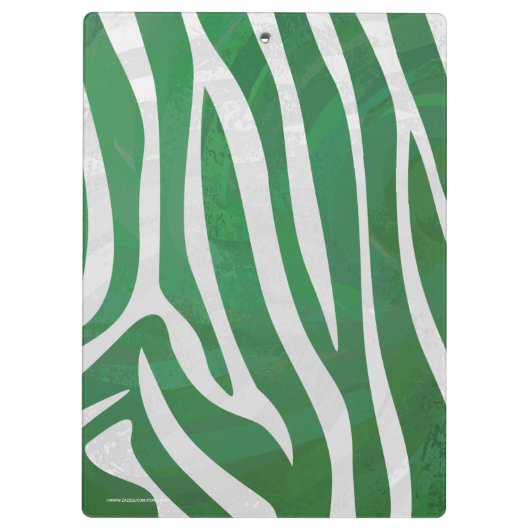 Zebra Brown en Blauwgroen Print Silhouette Klembord (Achterkant)