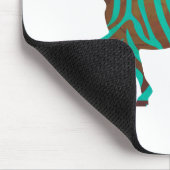 Zebra Brown en Blauwgroen Print Silhouette Muismat (Hoek)