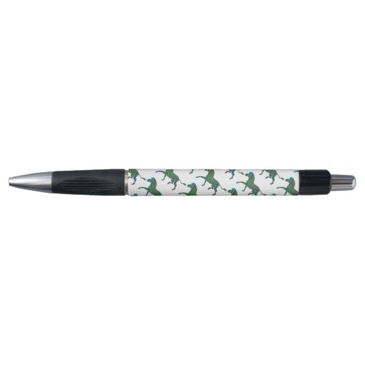 Zebra Brown en Blauwgroen Print Silhouette Pen (Voorkant)