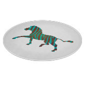 Zebra Brown en Blauwgroen Print Silhouette Snijplank (Hoek)