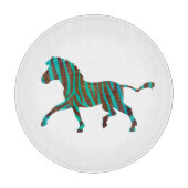 Zebra Brown en Blauwgroen Print Silhouette Snijplank (Voorkant)