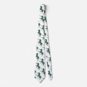 Zebra Brown en Blauwgroen Print Silhouette Stropdas (Voorkant)