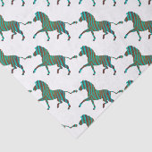 Zebra Brown en Blauwgroen Print Silhouette Tissuepapier (Detail)