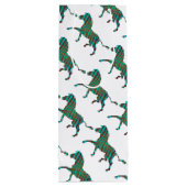 Zebra Brown en Blauwgroen Print Silhouette Wijn Cadeautas (Achterkant)