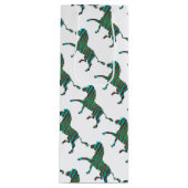 Zebra Brown en Blauwgroen Print Silhouette Wijn Cadeautas (Voorkant)