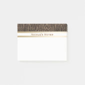 Zebra Brown Gold Sparkle Glam Trendy Personalized Post-it® Notes (Voorkant)