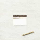 Zebra Brown Gold Sparkle Glam Trendy Personalized Post-it® Notes (Op bureau)