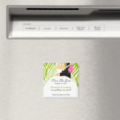 Zebra bruid bruidegom Sla de datum magneet op (Insitu (Vaatwasser))