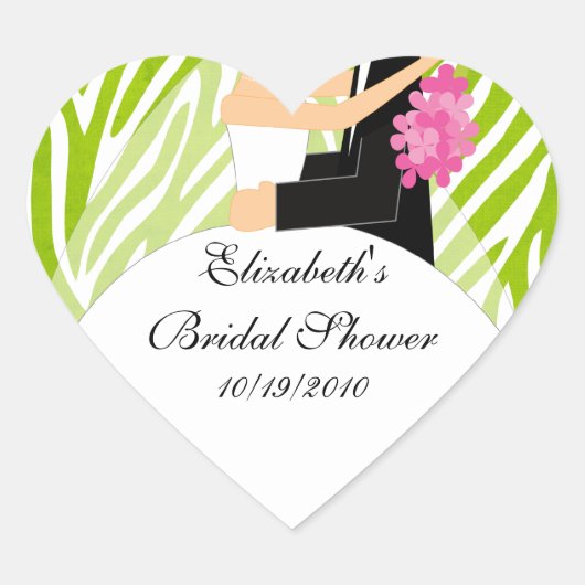 Zebra bruid bruidegom Vrijgezellenfeest Sticker li (Voorkant)