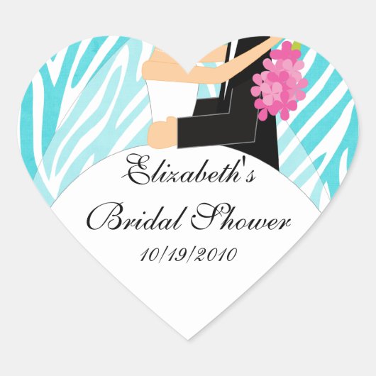 Zebra bruid bruidegom Vrijgezellenfeest Sticker tu (Voorkant)