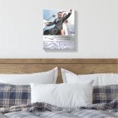 Zebra Bruiloft Verloving Fotodoek Zilver Canvas Afdruk (Insitu (Slaapkamer))