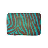 Zebra bruin en Blauwgroen afdrukken Badmat (Voorkant)