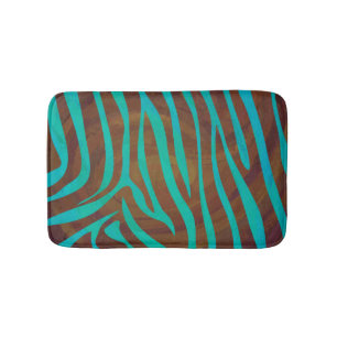 Zebra bruin en Blauwgroen afdrukken Badmat