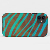 Zebra bruin en Blauwgroen afdrukken Case-Mate iPhone Case (Achterkant (horizontaal))